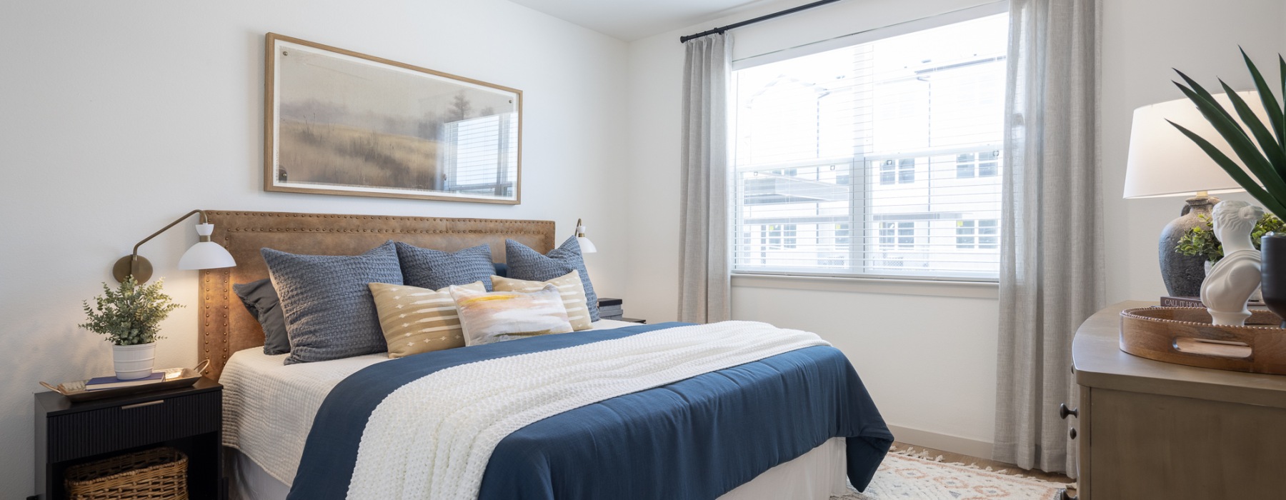 Bedroom with large windows