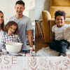 Family enjoying cooking & boy with his dog